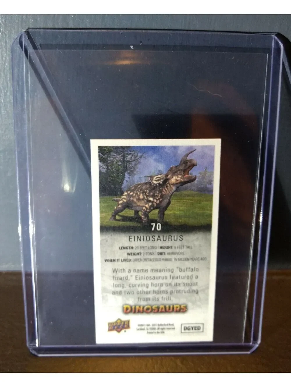 2015 Upper Deck Dinosaurs Canvas Mini Einiosaurus #70 Trading Card
